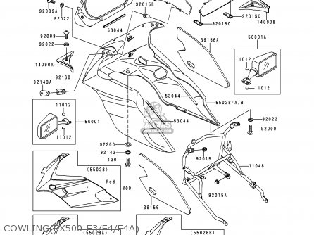 COWLING(EX500-E3/E4/E4A) - EX500E4 GPZ500S 1997 NETHERLANDS FG IT