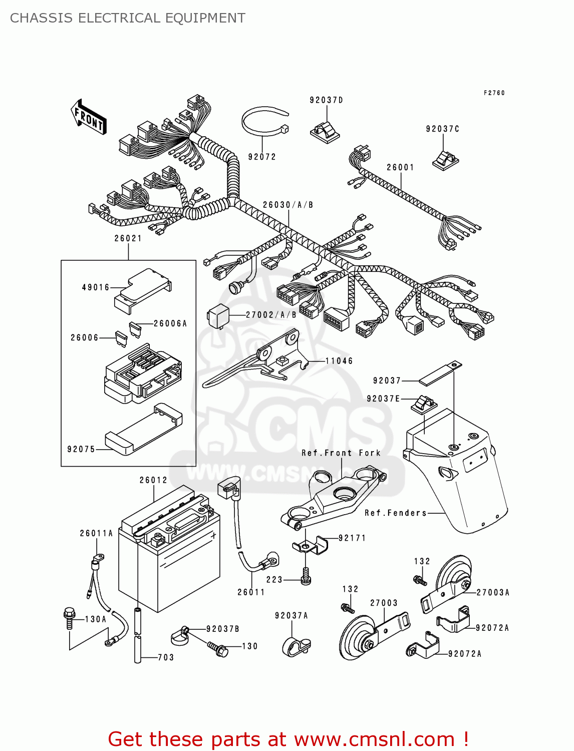 CHASSIS ELECTRICAL EQUIPMENT EX500E5 GPZ500S 1998 EUROPE FR NL AR FG GR IT NR
