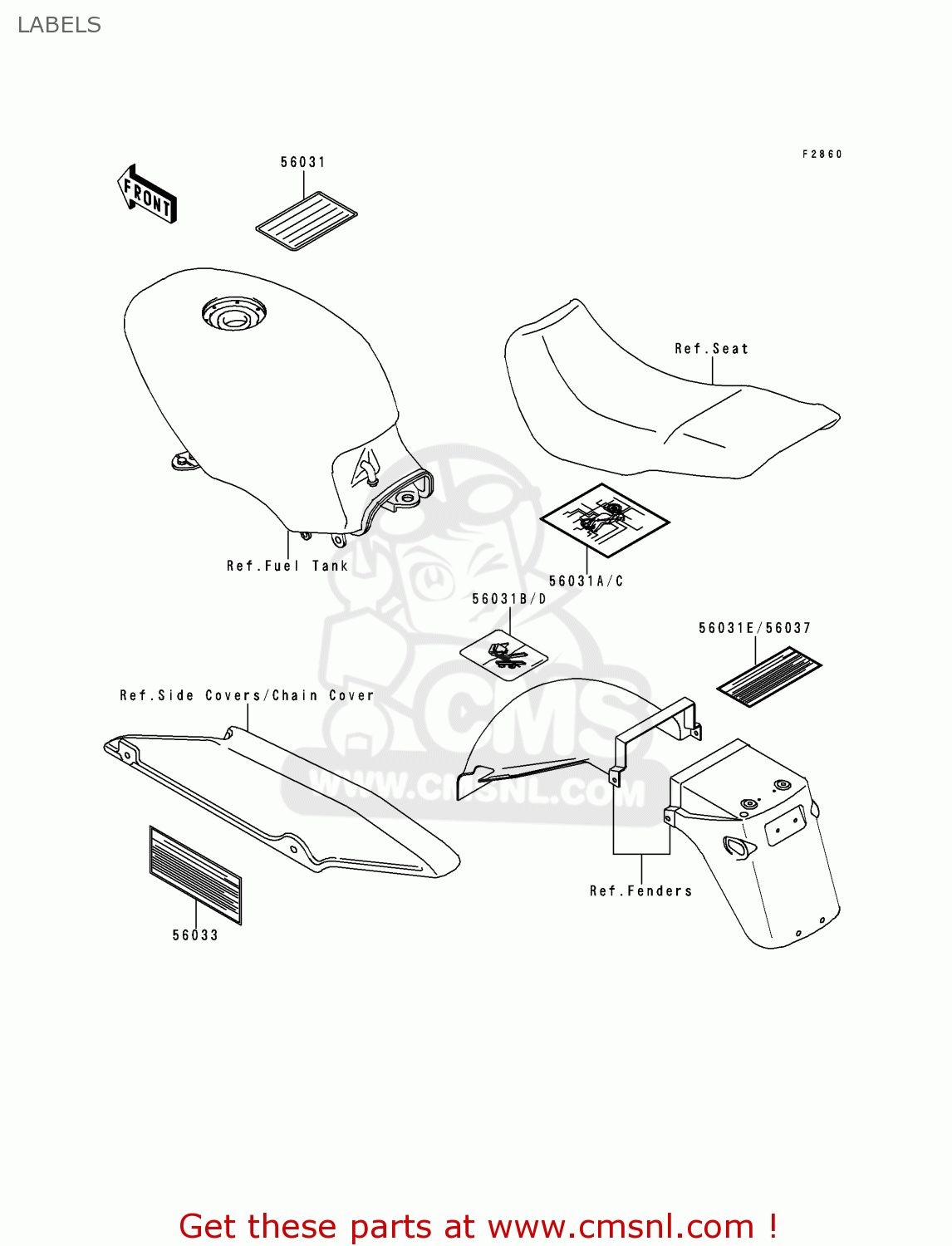 LABELS EX500E5 GPZ500S 1998 EUROPE FR NL AR FG GR IT NR