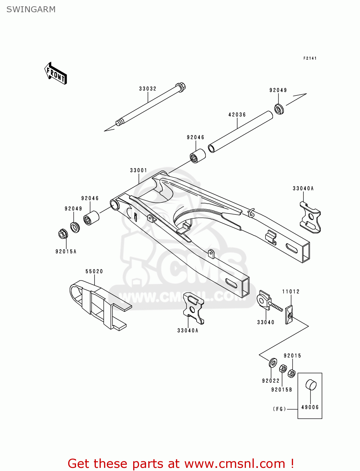 SWINGARM EX500E6 GPZ500S 1999 EUROPE FR NL AR FG GR IT NR
