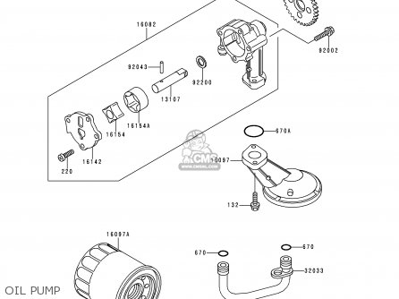 OIL PUMP - EX500E6 GPZ500S 1999 EUROPE FR NL AR FG GR IT NR