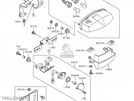 TAILLIGHT(S) - EX500E6 GPZ500S 1999 EUROPE FR NL AR FG GR IT NR