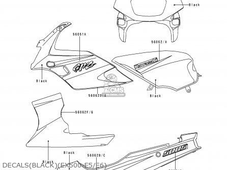 DECALS(BLACK)(EX500-E5/E6) - EX500E6 GPZ500S 1999 EUROPE FR NL AR FG GR IT NR