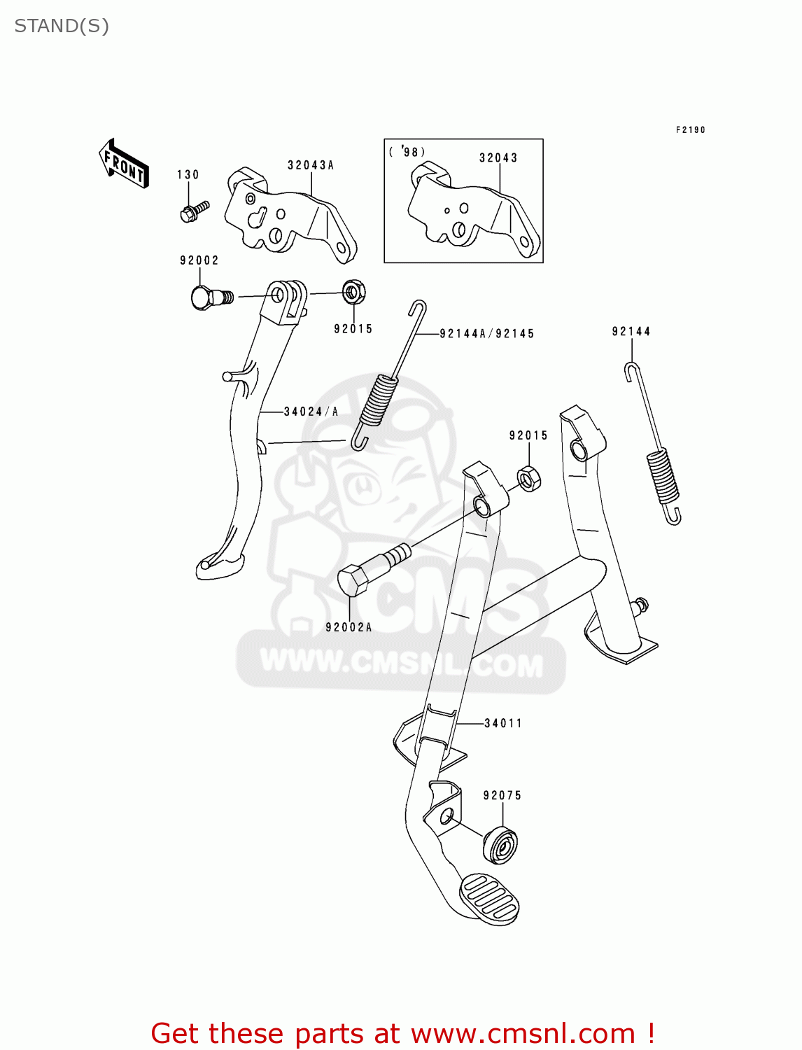 STAND(S) EX500E7 GPZ500S 2000 FRANCE NL AR FG GR IS IT NR