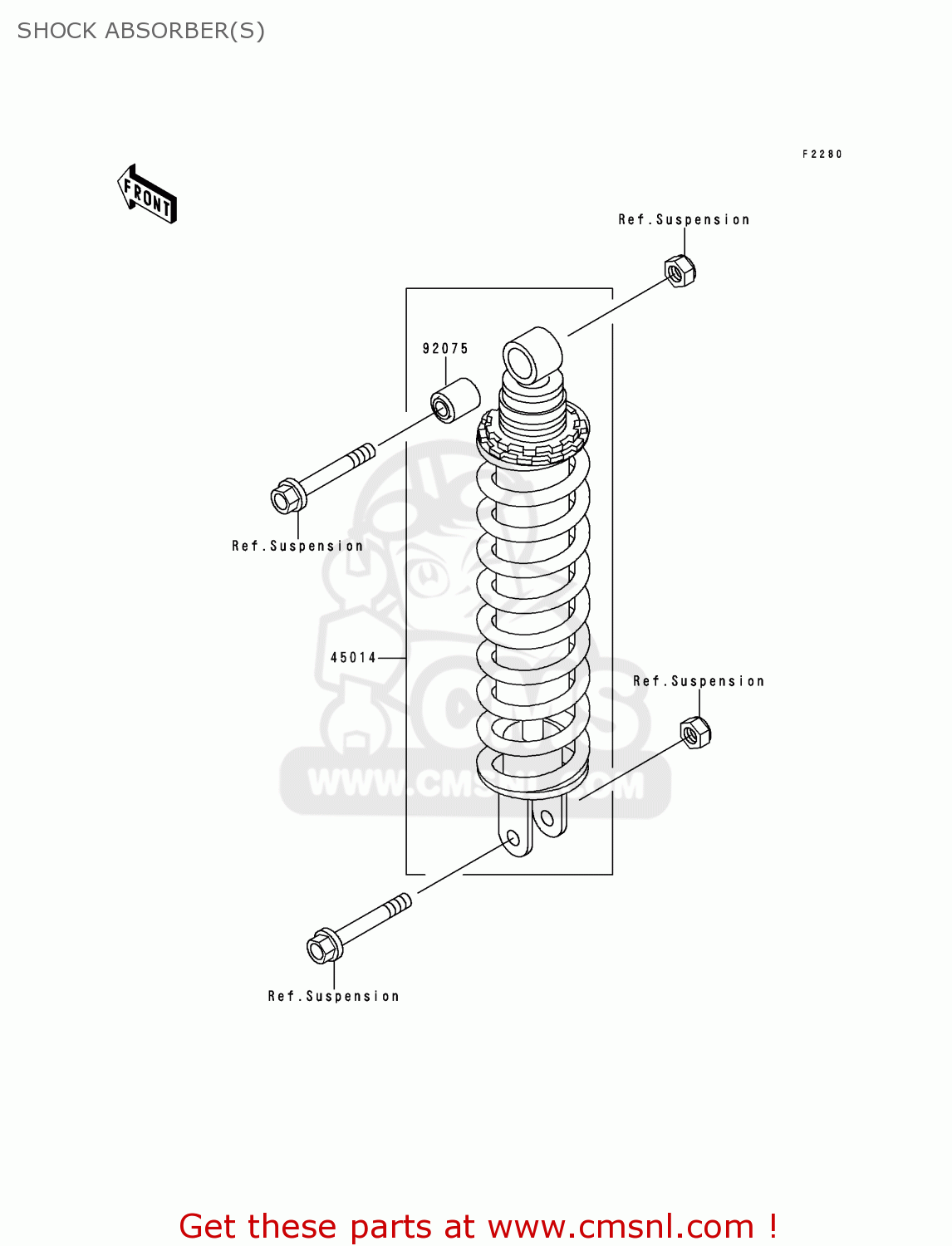 SHOCK ABSORBER(S) EX500E7 GPZ500S 2000 FRANCE NL AR FG GR IS IT NR