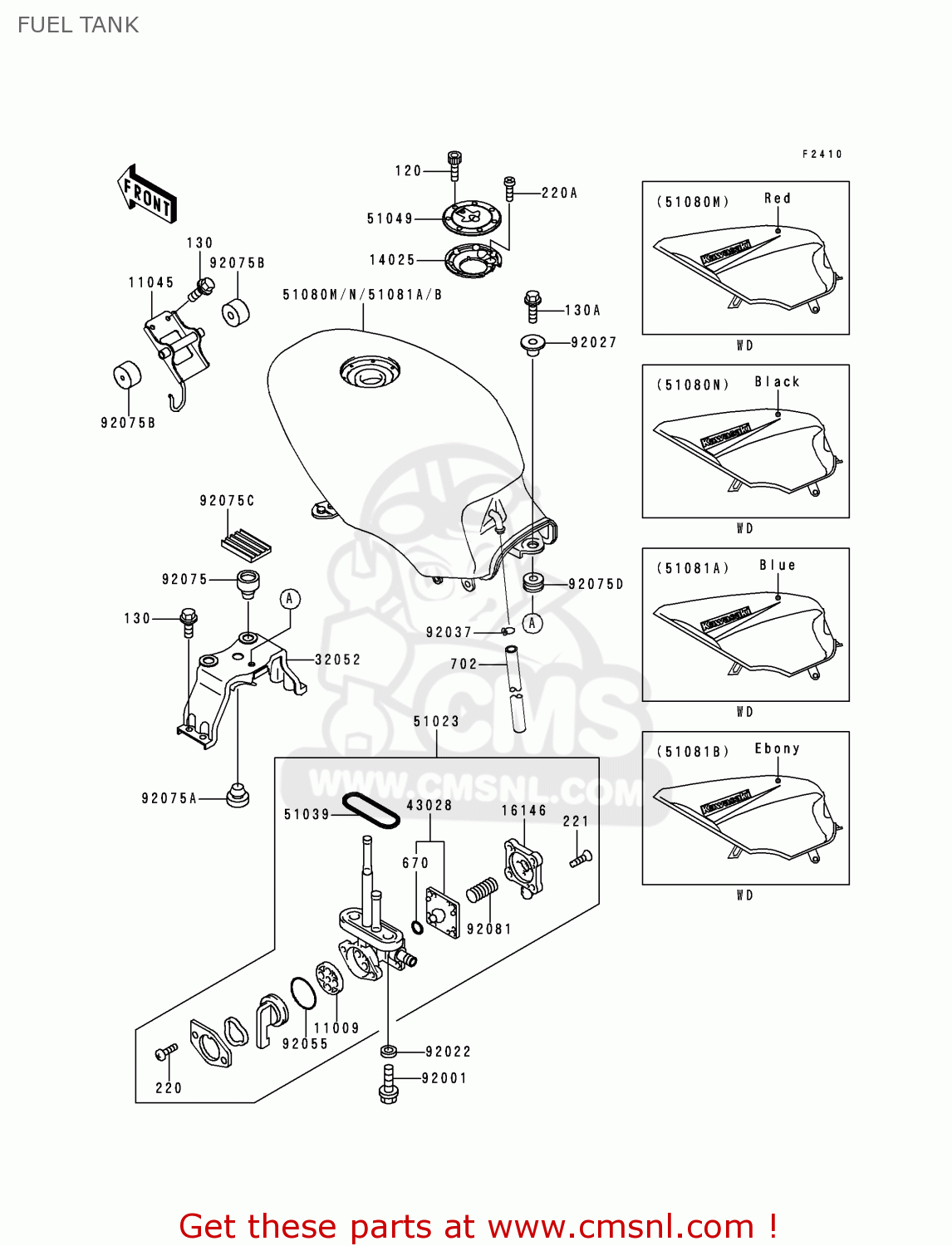 FUEL TANK EX500E7 GPZ500S 2000 FRANCE NL AR FG GR IS IT NR