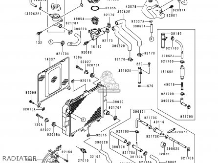 RADIATOR - EX500E7 GPZ500S 2000 FRANCE NL AR FG GR IS IT NR