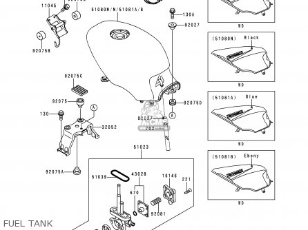 FUEL TANK - EX500E7 GPZ500S 2000 FRANCE NL AR FG GR IS IT NR