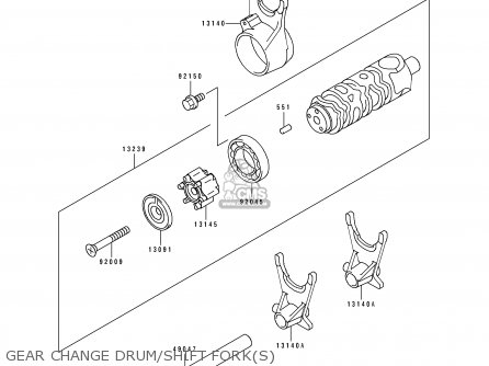 GEAR CHANGE DRUM/SHIFT FORK(S) - EX500F1 GPZ500S 1994 AUSTRIA