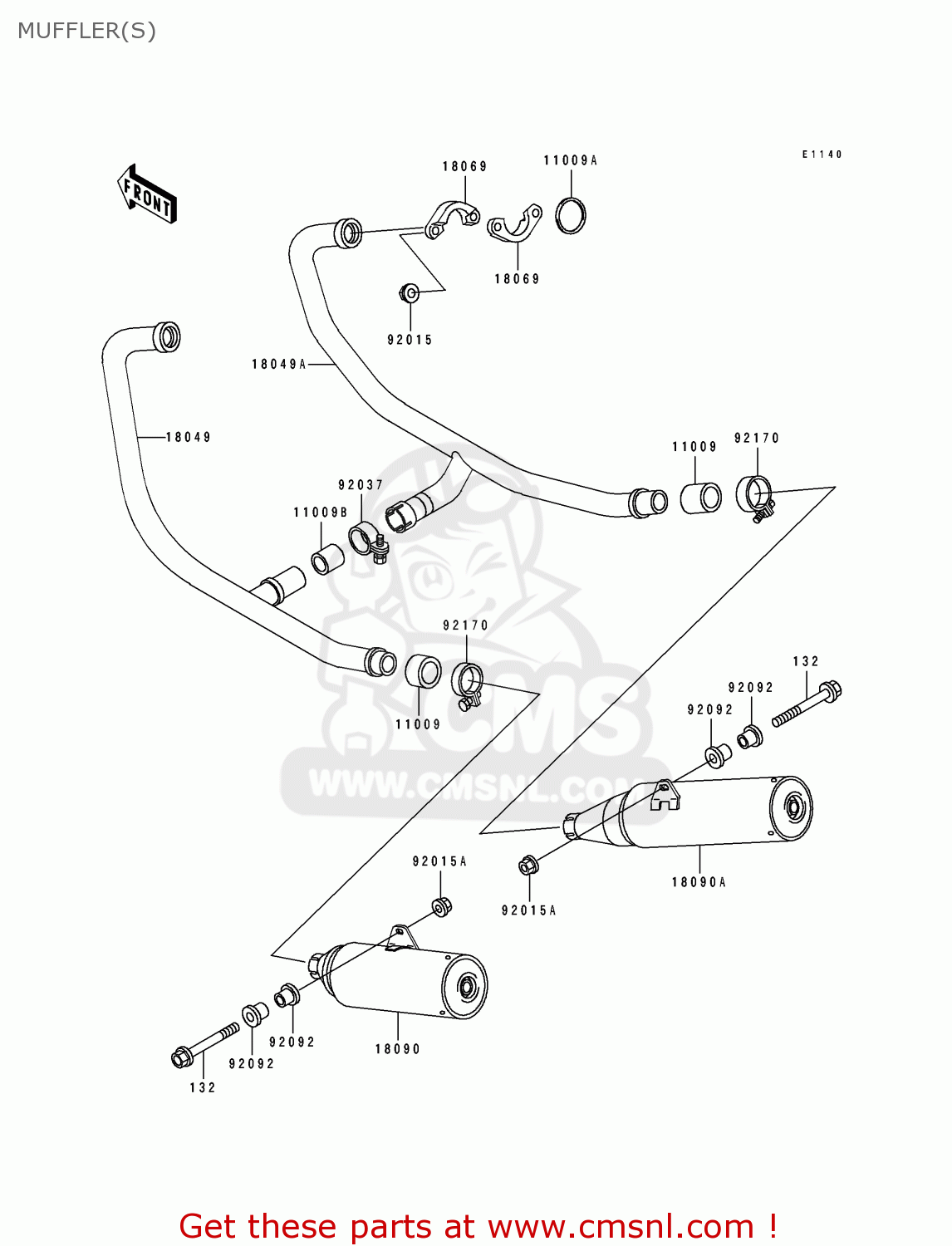 MUFFLER(S) EX500F2 GPZ500S 1995 AUSTRIA