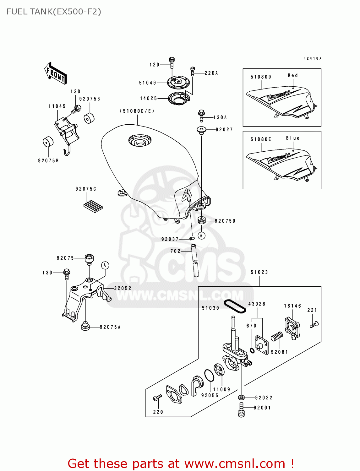 FUEL TANK(EX500-F2) EX500F2 GPZ500S 1995 AUSTRIA