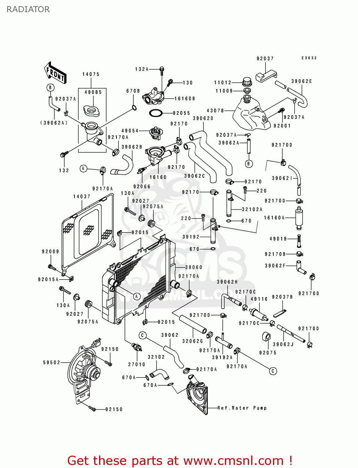 RADIATOR EX500F3 GPZ500S 1996 AUSTRIA