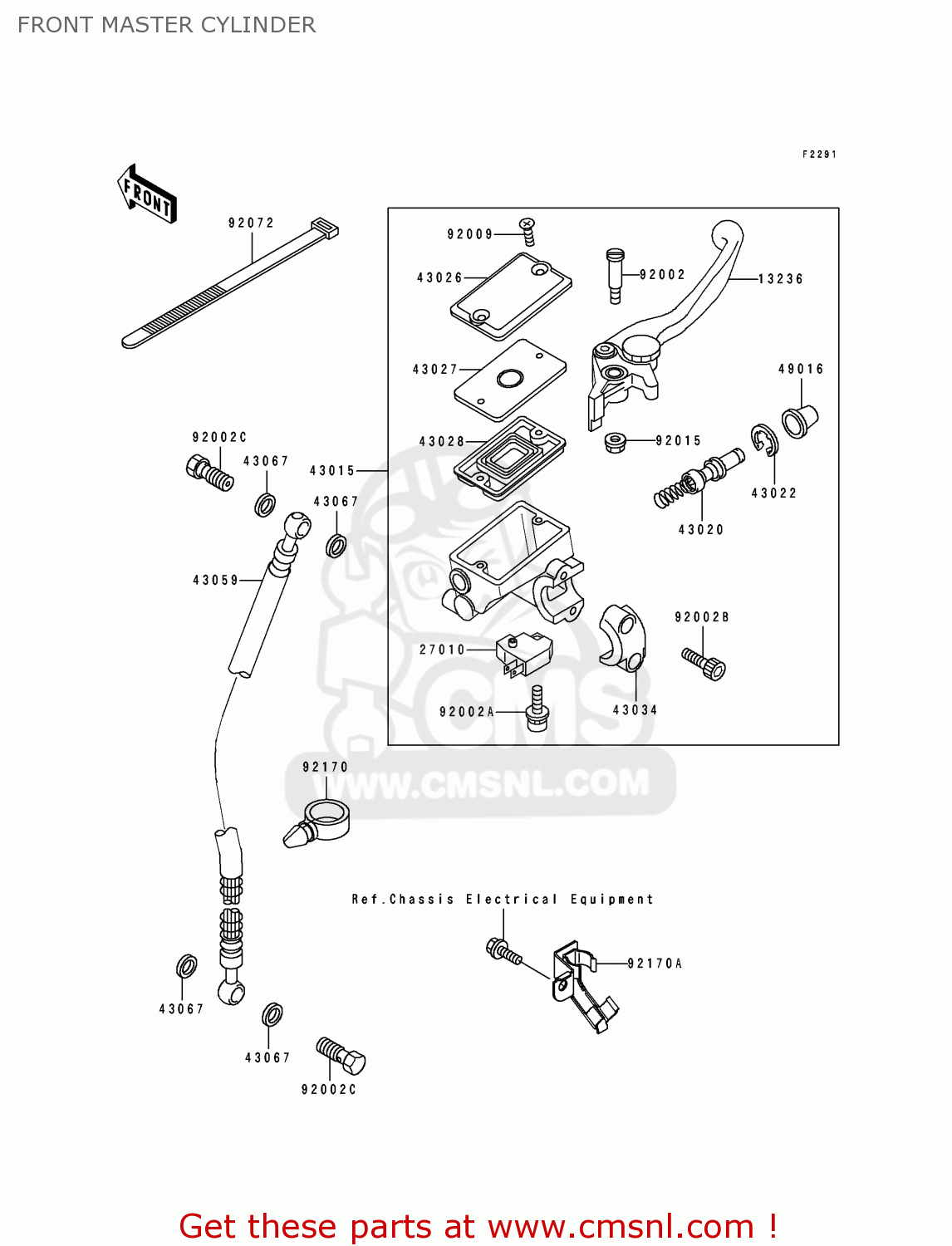 FRONT MASTER CYLINDER EX500F3 GPZ500S 1996 AUSTRIA