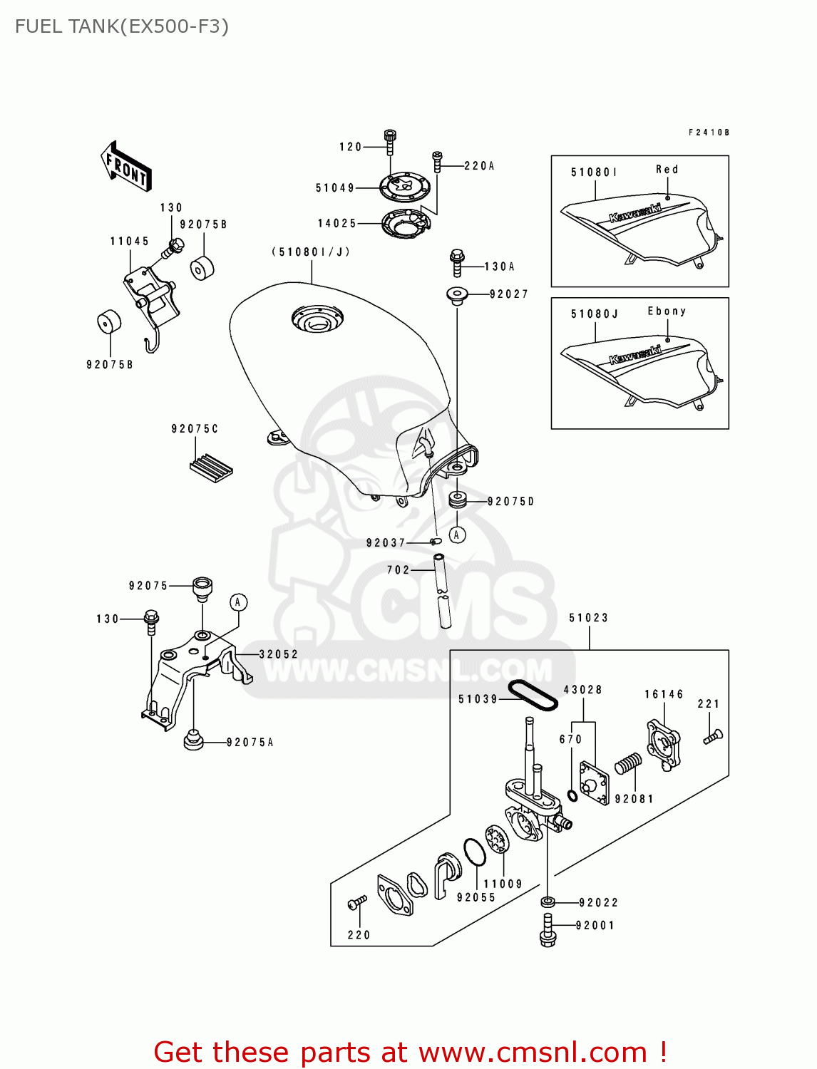 FUEL TANK(EX500-F3) EX500F3 GPZ500S 1996 AUSTRIA