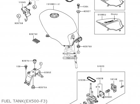 FUEL TANK(EX500-F3) - EX500F3 GPZ500S 1996 AUSTRIA