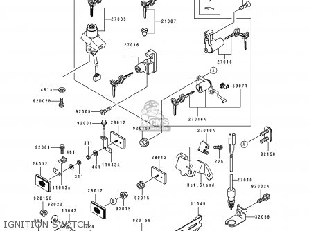IGNITION SWITCH - EX500F3 GPZ500S 1996 AUSTRIA
