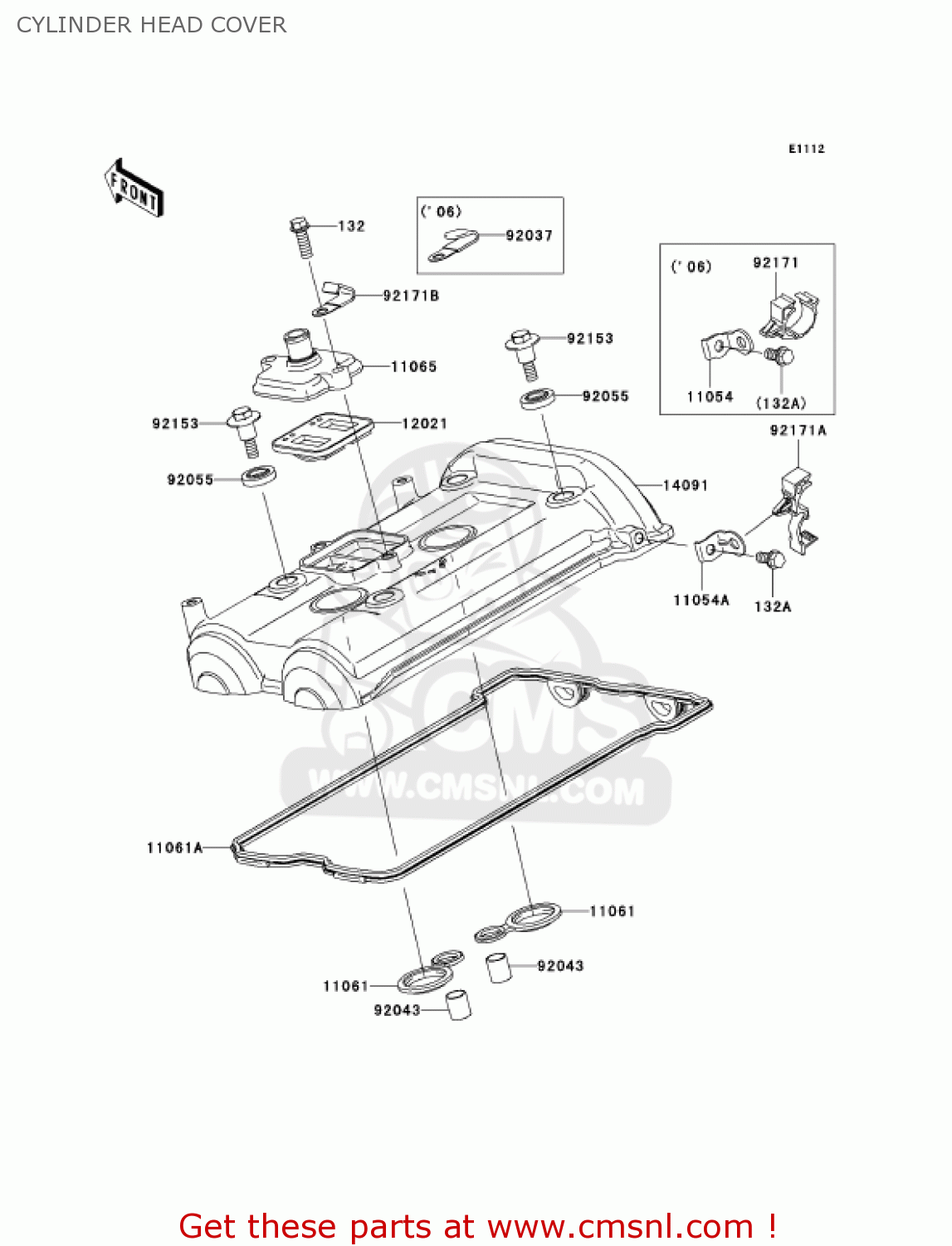 CYLINDER HEAD COVER EX650A6F NINJA 650R 2006 USA CALIFORNIA CANADA