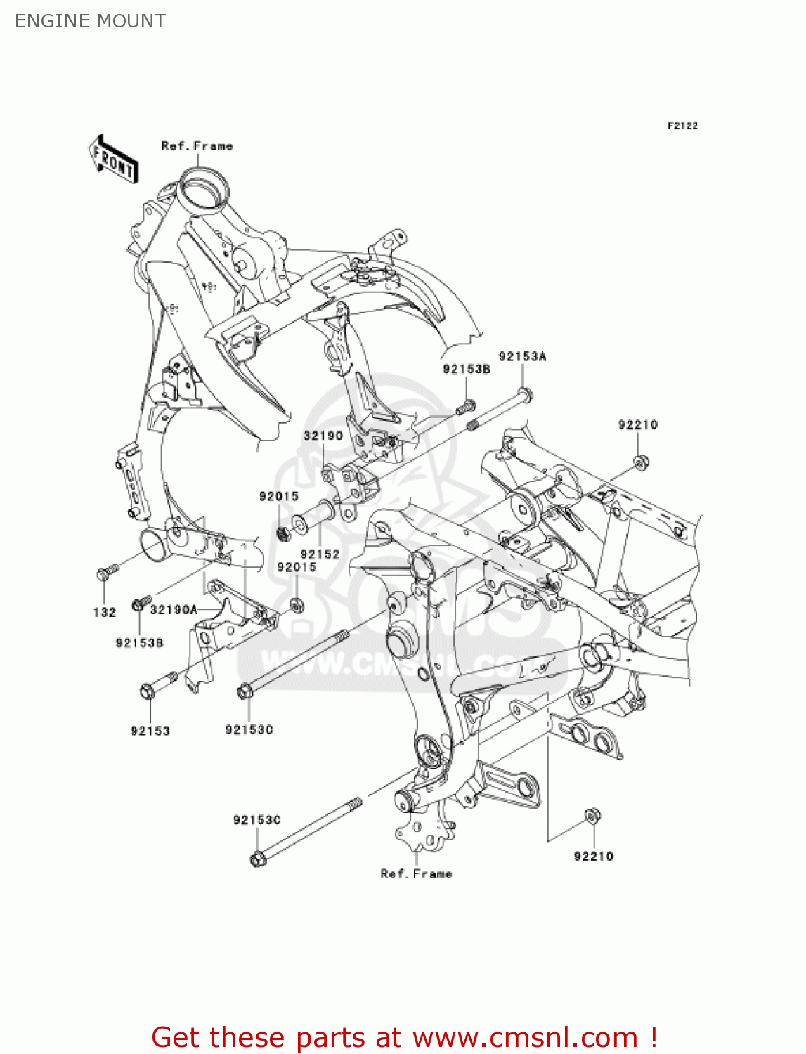 ENGINE MOUNT EX650A6F NINJA 650R 2006 USA CALIFORNIA CANADA