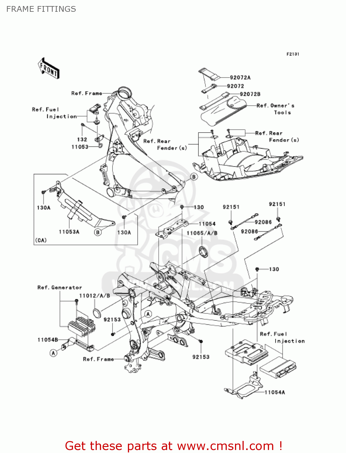 FRAME FITTINGS EX650A6F NINJA 650R 2006 USA CALIFORNIA CANADA
