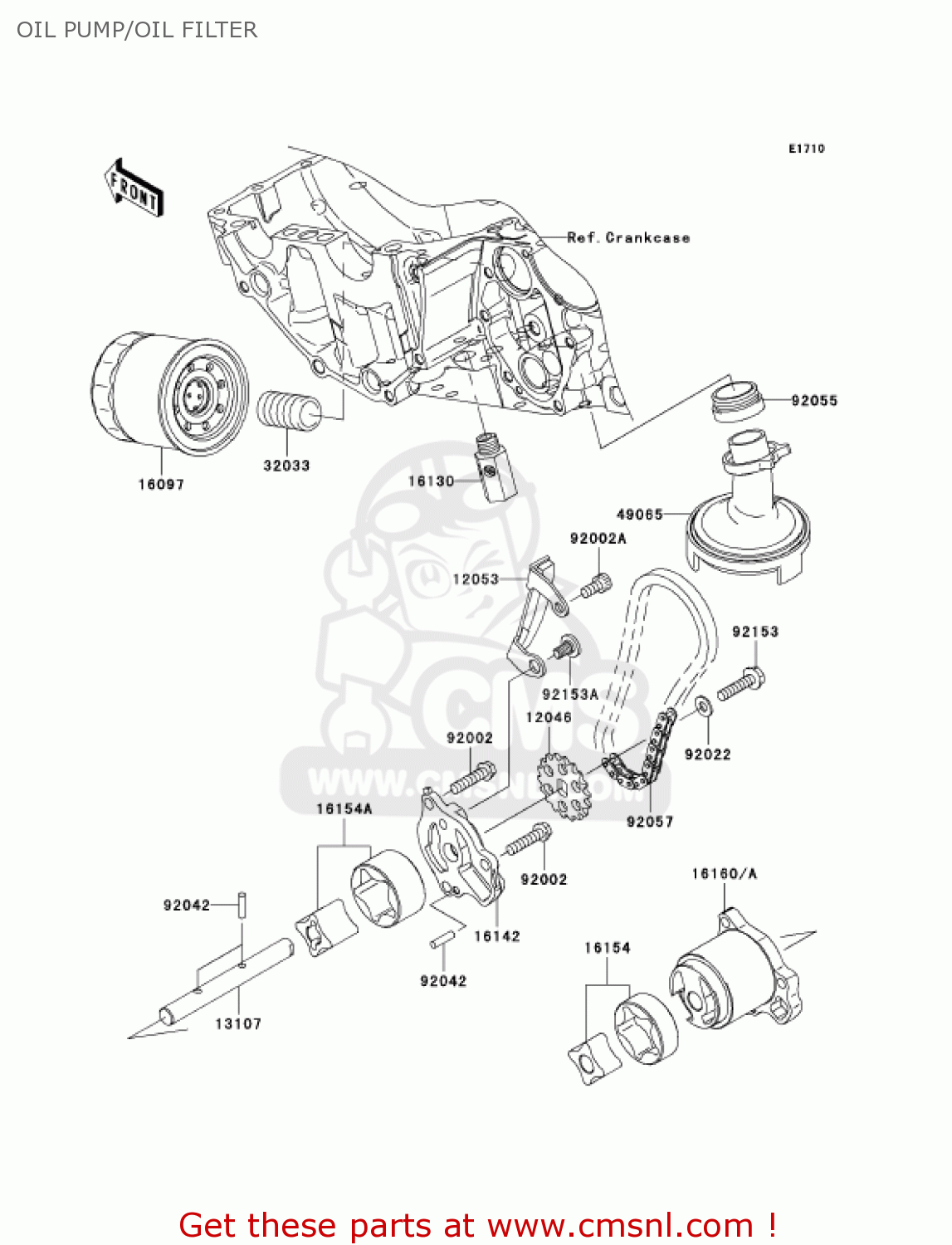 OIL PUMP/OIL FILTER EX650A6F NINJA 650R 2006 USA CALIFORNIA CANADA