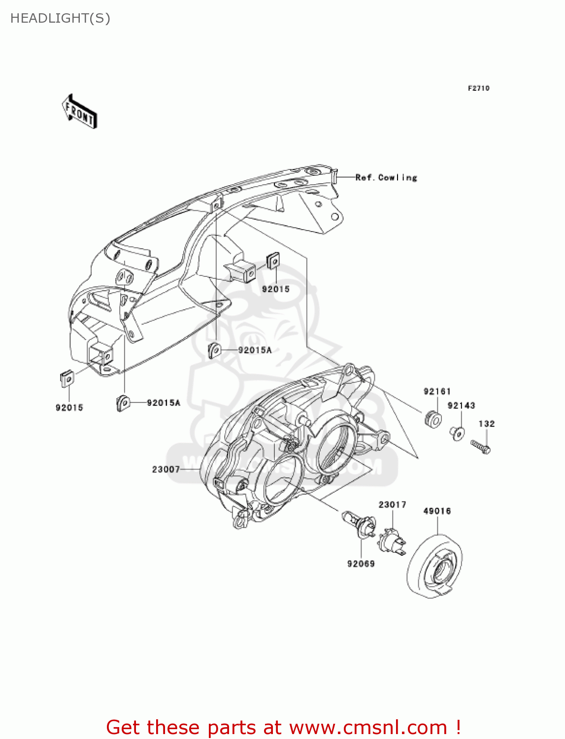 HEADLIGHT(S) EX650A6F NINJA 650R 2006 USA CALIFORNIA CANADA