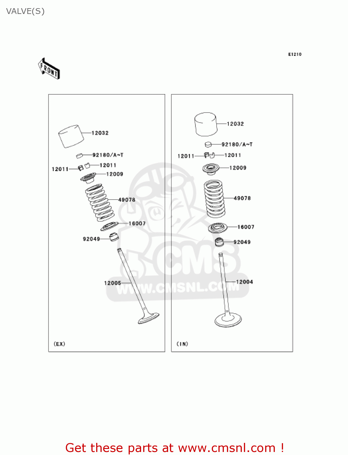 VALVE(S) EX650A6F NINJA 650R 2006 USA CALIFORNIA CANADA