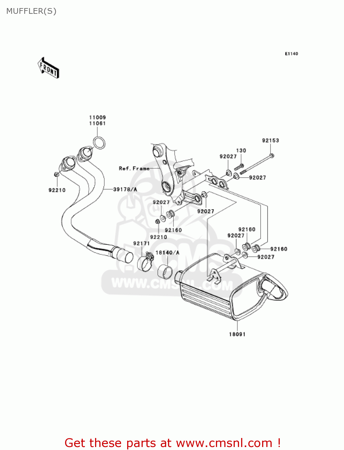 MUFFLER(S) EX650A6F NINJA 650R 2006 USA CALIFORNIA CANADA