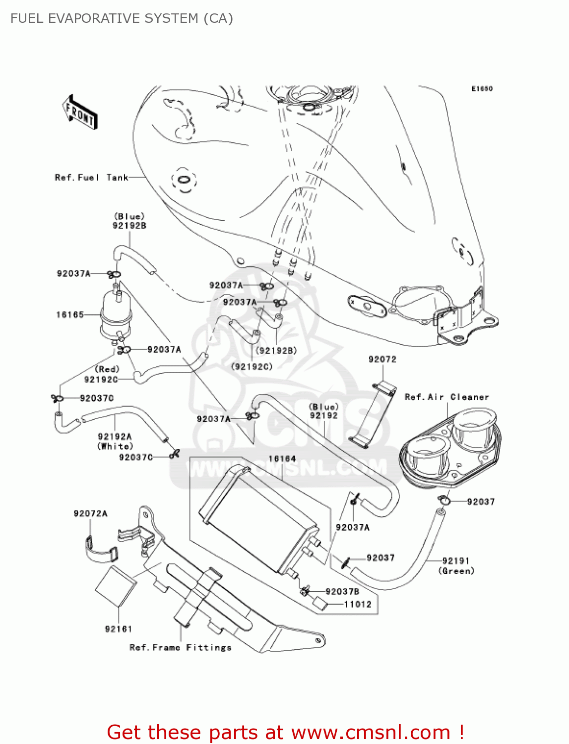 FUEL EVAPORATIVE SYSTEM (CA) EX650A6F NINJA 650R 2006 USA CALIFORNIA CANADA