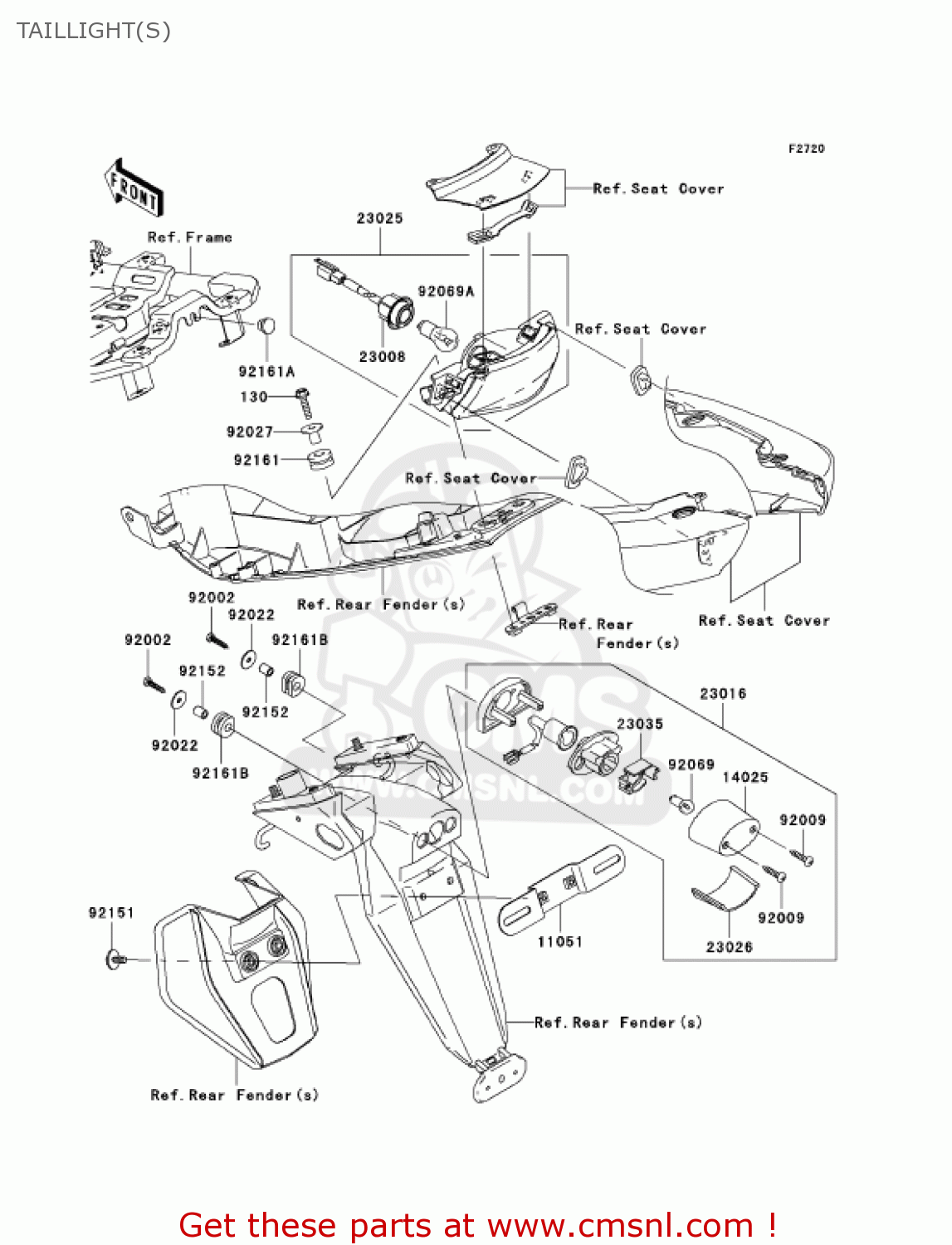 TAILLIGHT(S) EX650A6F NINJA 650R 2006 USA CALIFORNIA CANADA
