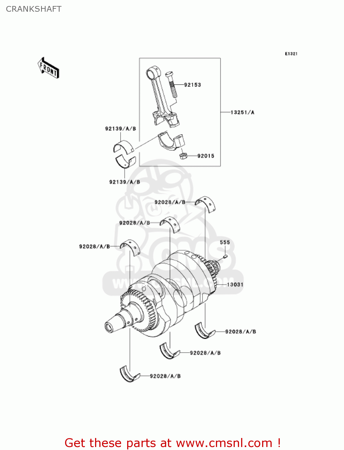 CRANKSHAFT EX650A6F NINJA 650R 2006 USA CALIFORNIA CANADA