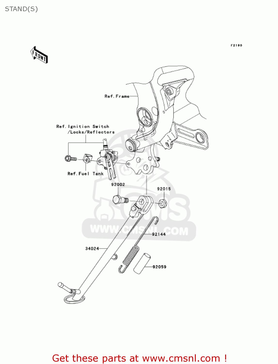STAND(S) EX650A6F NINJA 650R 2006 USA CALIFORNIA CANADA