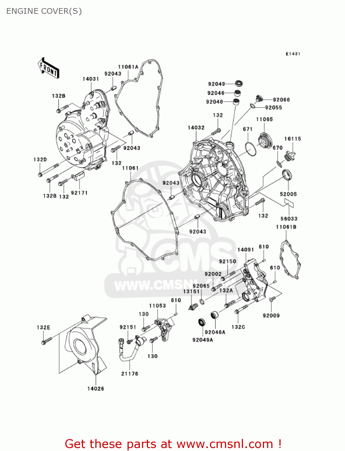 ENGINE COVER(S) EX650A6F NINJA 650R 2006 USA CALIFORNIA CANADA