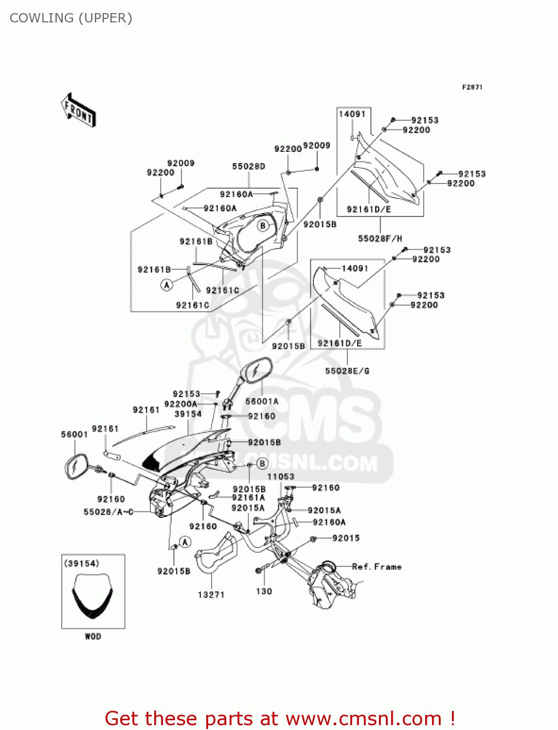 COWLING (UPPER) EX650A6F NINJA 650R 2006 USA CALIFORNIA CANADA