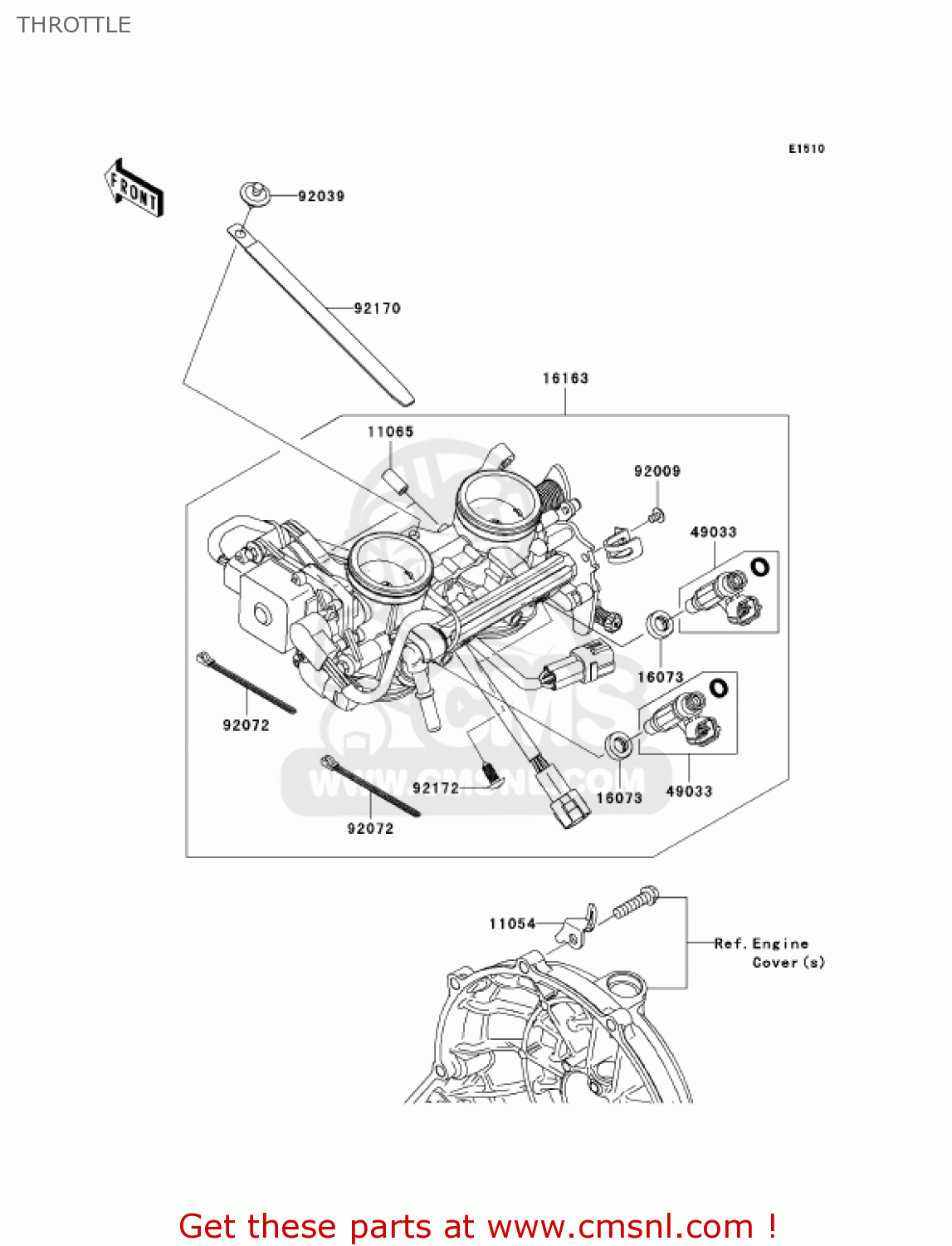 THROTTLE EX650A6F NINJA 650R 2006 USA CALIFORNIA CANADA