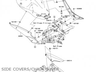 SIDE COVERS/CHAIN COVER - EX650A6F NINJA 650R 2006 USA CALIFORNIA CANADA