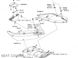 SEAT COVER - EX650A6F NINJA 650R 2006 USA CALIFORNIA CANADA