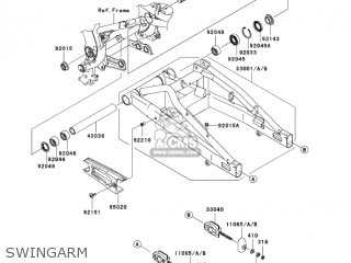 SWINGARM - EX650A6F NINJA 650R 2006 USA CALIFORNIA CANADA