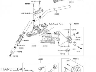 HANDLEBAR - EX650A6F NINJA 650R 2006 USA CALIFORNIA CANADA