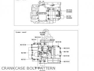 CRANKCASE BOLT PATTERN - EX650A6F NINJA 650R 2006 USA CALIFORNIA CANADA
