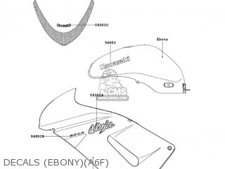 DECALS (EBONY)(A6F) - EX650A6F NINJA 650R 2006 USA CALIFORNIA CANADA