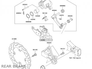 REAR BRAKE - EX650A6F NINJA 650R 2006 USA CALIFORNIA CANADA