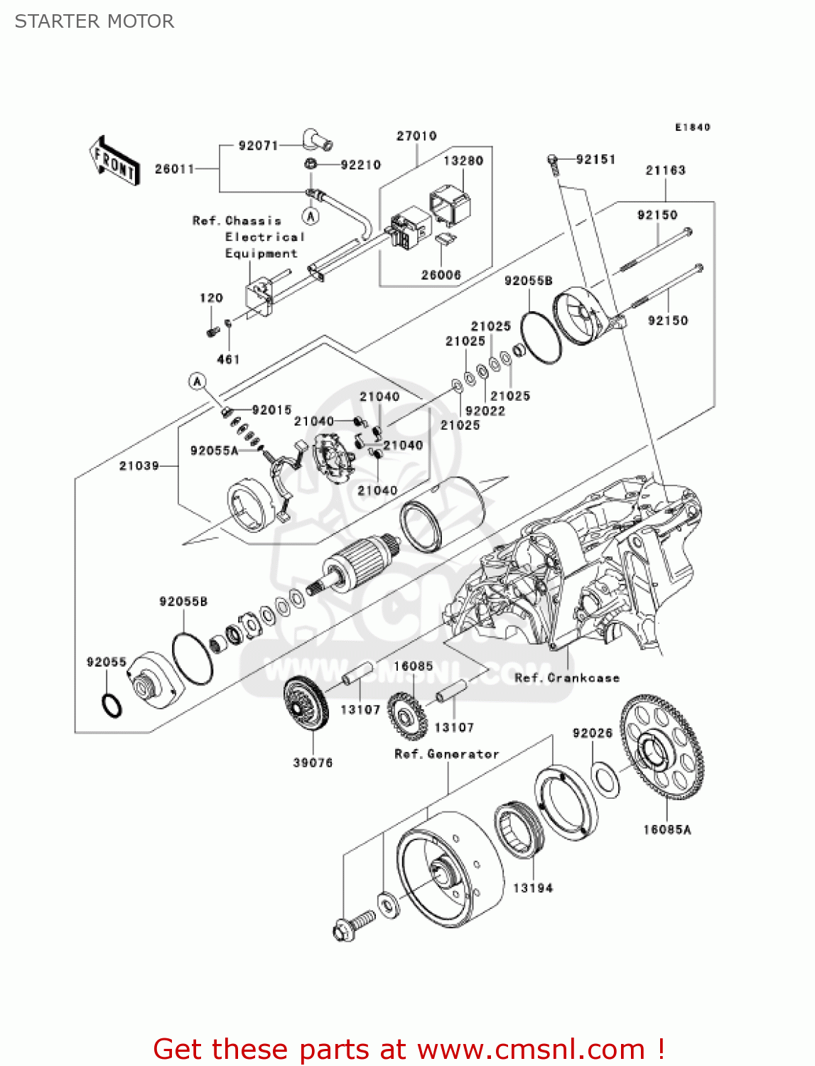 STARTER MOTOR EX650A7F NINJA 650R 750 USA CALIFORNIA CANADA
