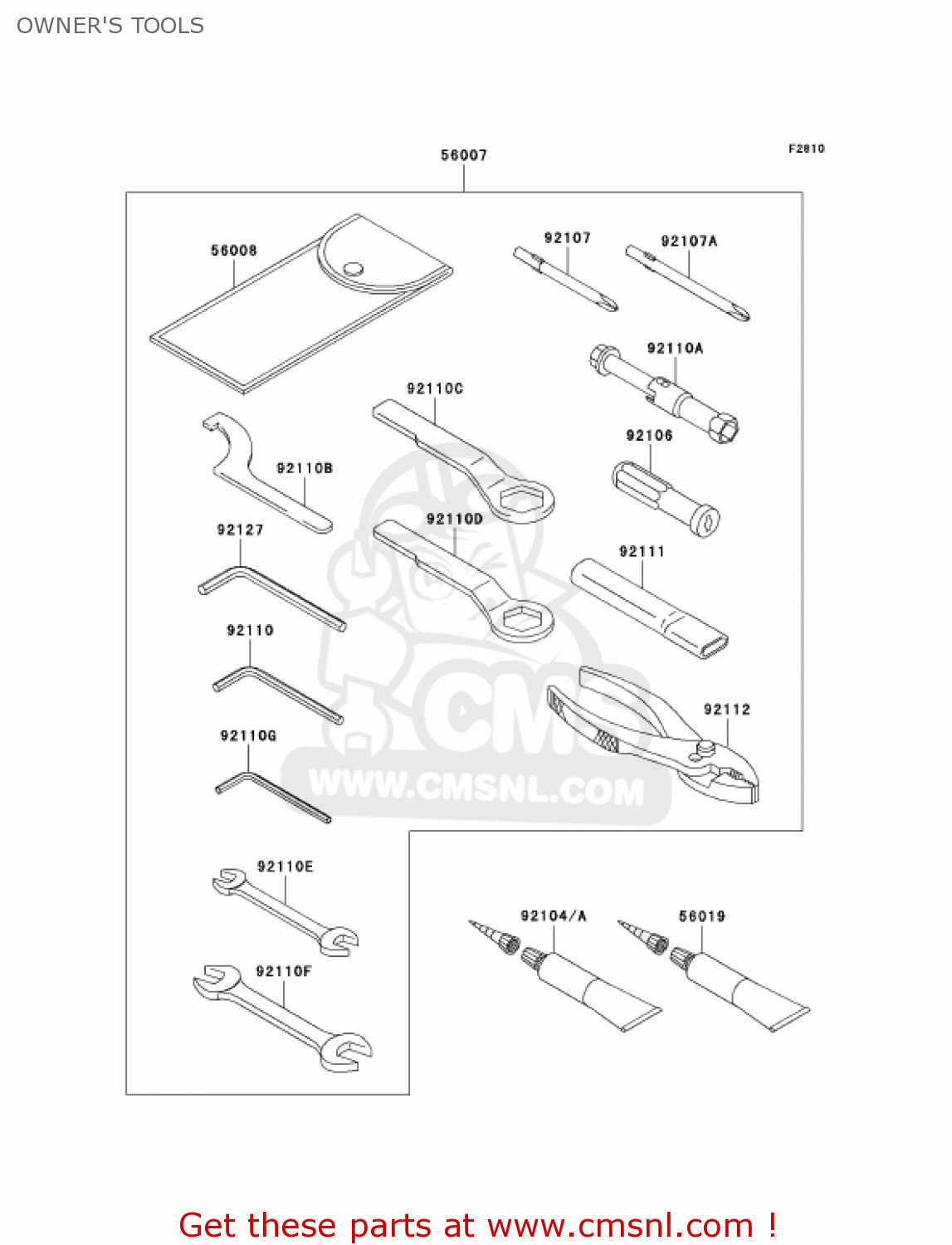 OWNER'S TOOLS EX650A7F NINJA 650R 750 USA CALIFORNIA CANADA