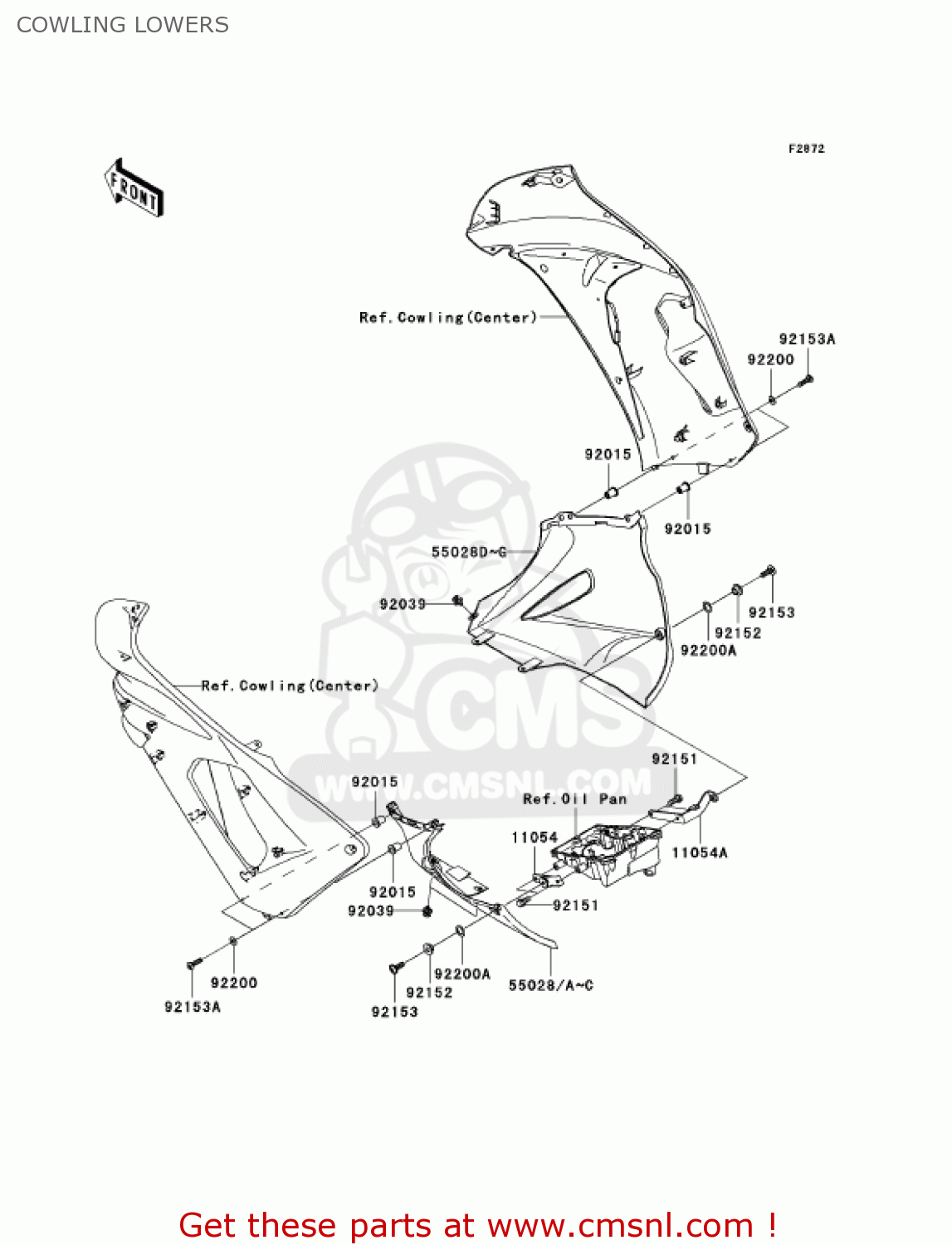 COWLING LOWERS EX650A7F NINJA 650R 750 USA CALIFORNIA CANADA
