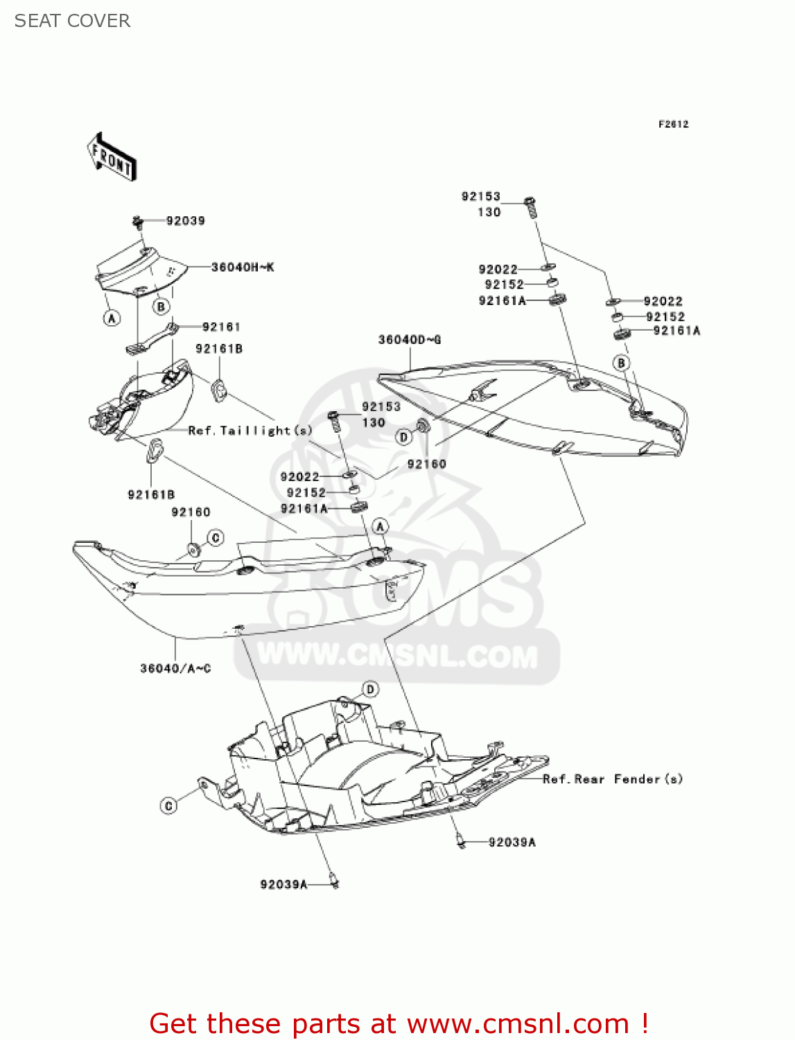 SEAT COVER EX650A7F NINJA 650R 750 USA CALIFORNIA CANADA