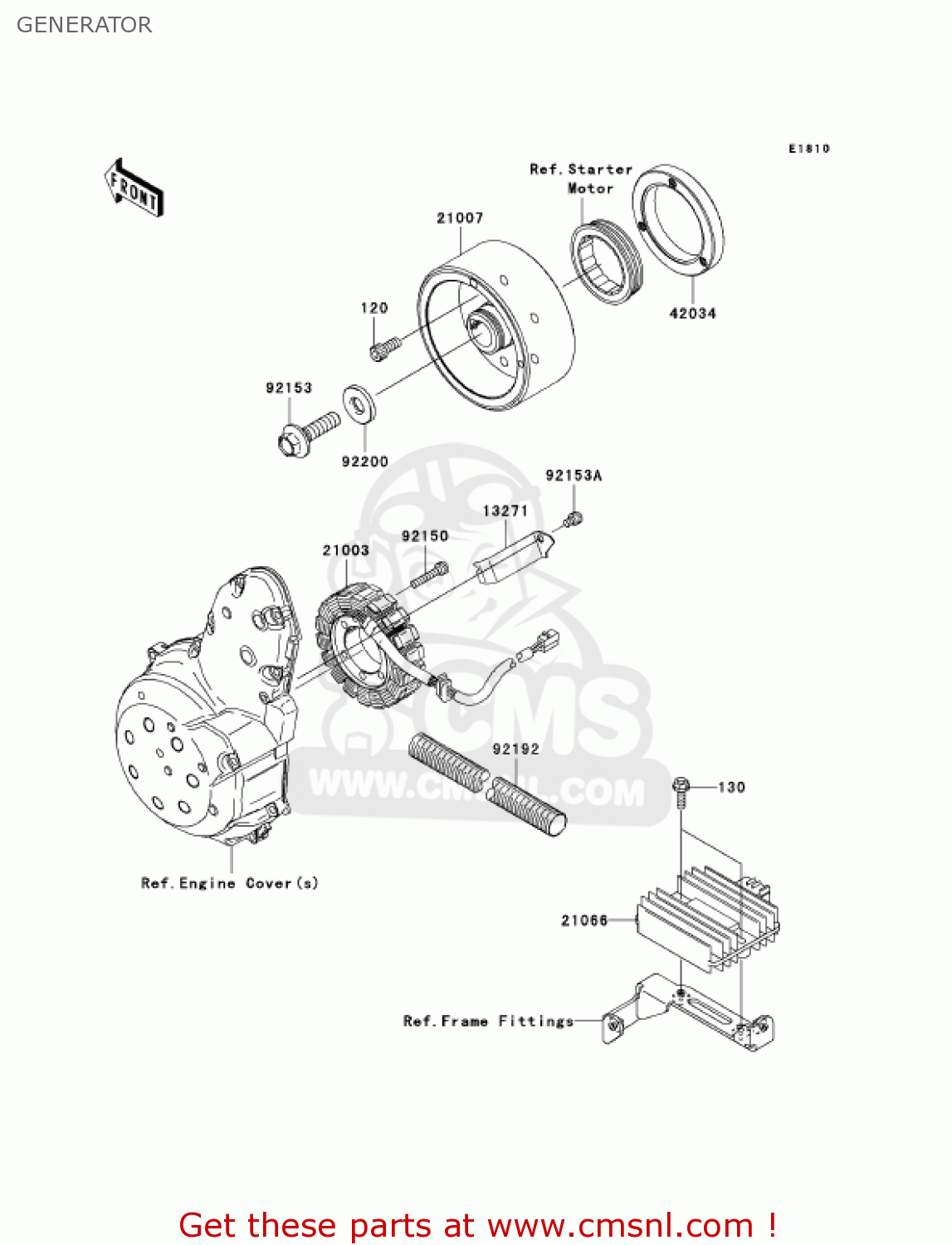 GENERATOR EX650A7F NINJA 650R 750 USA CALIFORNIA CANADA