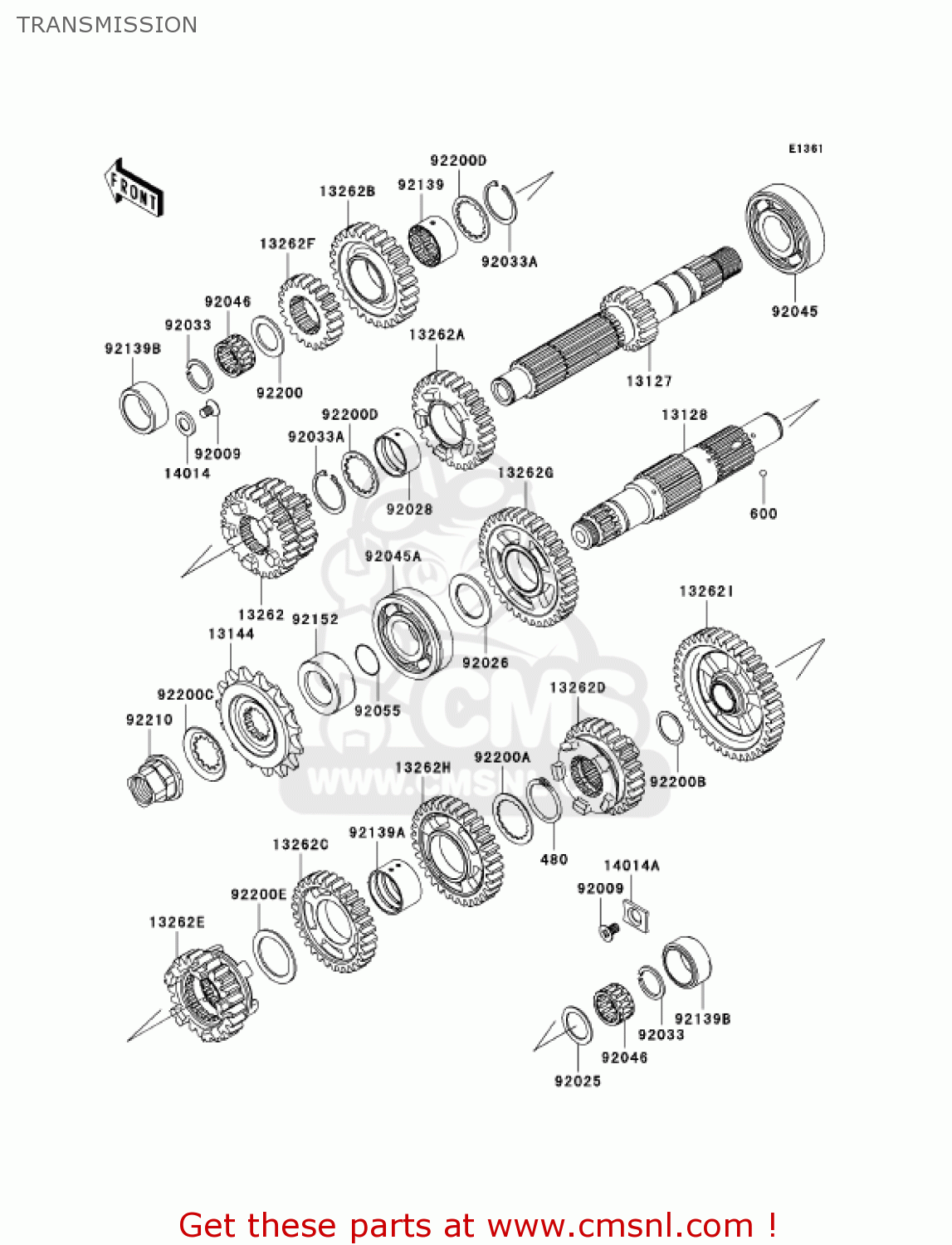 TRANSMISSION EX650A7F NINJA 650R 750 USA CALIFORNIA CANADA