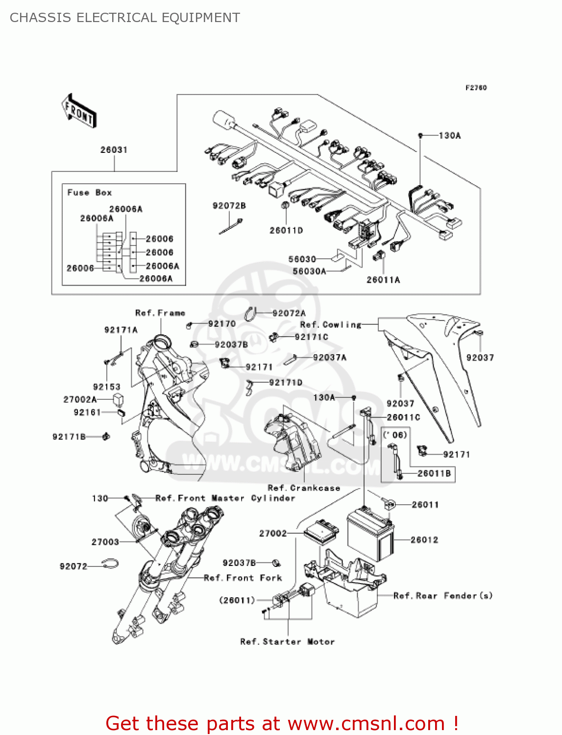 CHASSIS ELECTRICAL EQUIPMENT EX650A7F NINJA 650R 750 USA CALIFORNIA CANADA