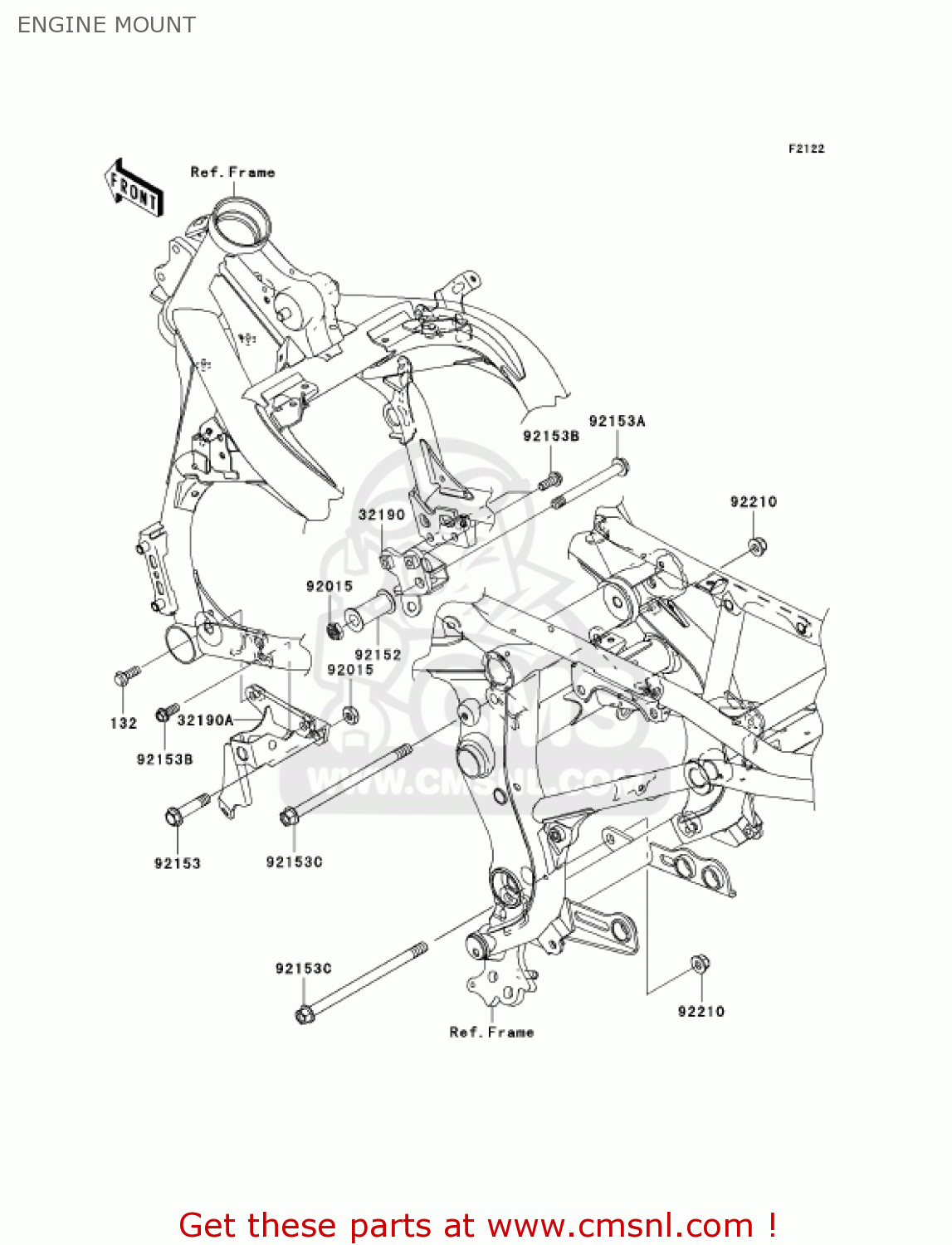ENGINE MOUNT EX650A7F NINJA 650R 750 USA CALIFORNIA CANADA