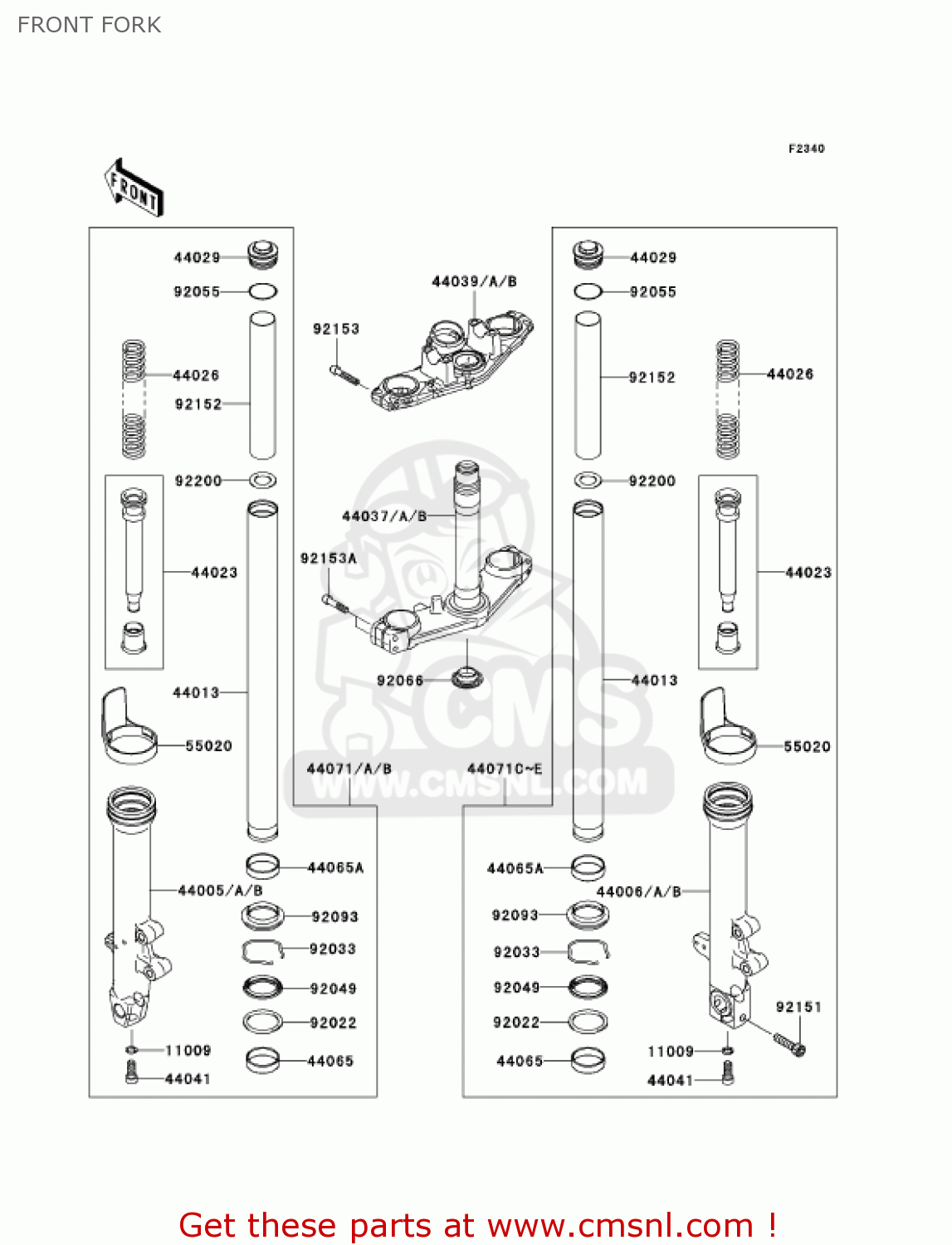 FRONT FORK EX650A7F NINJA 650R 750 USA CALIFORNIA CANADA